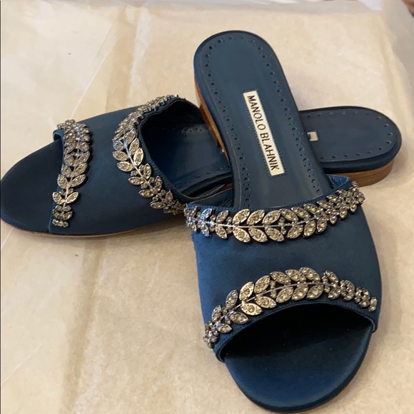 Manolo Blahnik Shoes - Authentic BNWT Manolo Blahnik Satin Flat Sandal